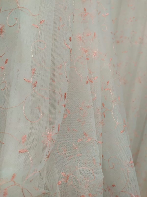 Tenda a Metro in Tulle Rosa Base orlata - immagine 2