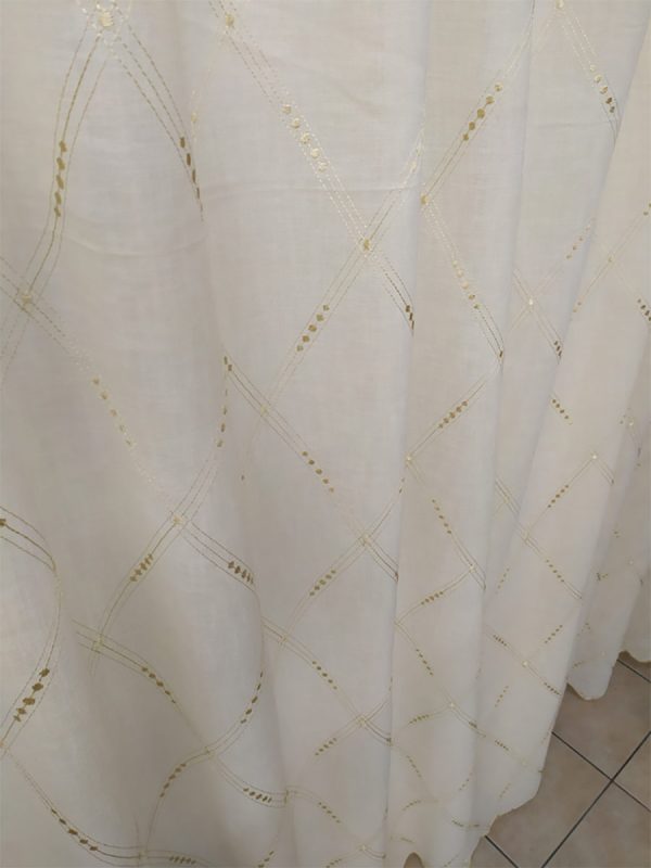 Tenda a Metro Effetto Misto Lino con Base Piombata Altezza 3 Metri Panna Beige - immagine 10