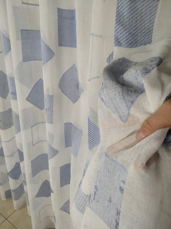 Tenda a Metro in Bouclè Effetto Lino con Base Piombata Altezza 3 Metri - immagine 3
