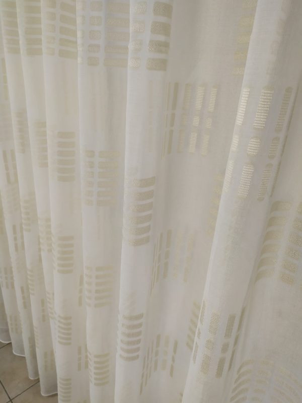 Tenda a Metro in Bouclè Effetto Lino con Base Piombata Altezza 3 Metri 2 Colori - immagine 17