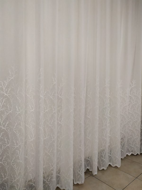 Tenda a Metro in Bouclè Effetto Lino con Base Piombata Altezza 3 M. Bianco - immagine 9
