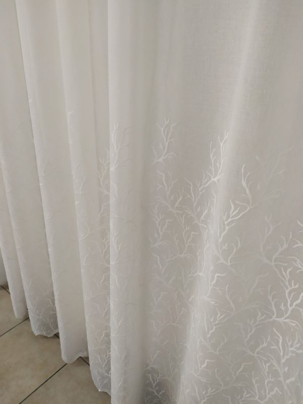 Tenda a Metro in Bouclè Effetto Lino con Base Piombata Altezza 3 M. Bianco - immagine 7