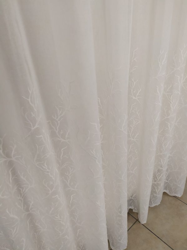Tenda a Metro in Bouclè Effetto Lino con Base Piombata Altezza 3 M. Bianco - immagine 6