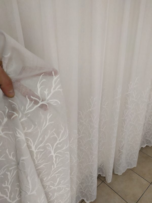 Tenda a Metro in Bouclè Effetto Lino con Base Piombata Altezza 3 M. Bianco - immagine 2