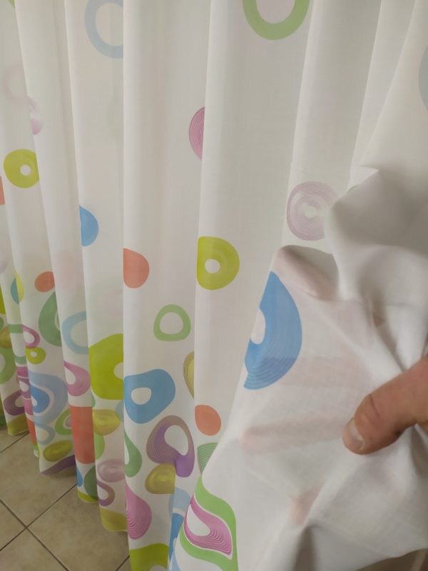 Tenda a Metro in Bouclè Effetto Lino con Base Piombata Altezza 3 Metri - immagine 4