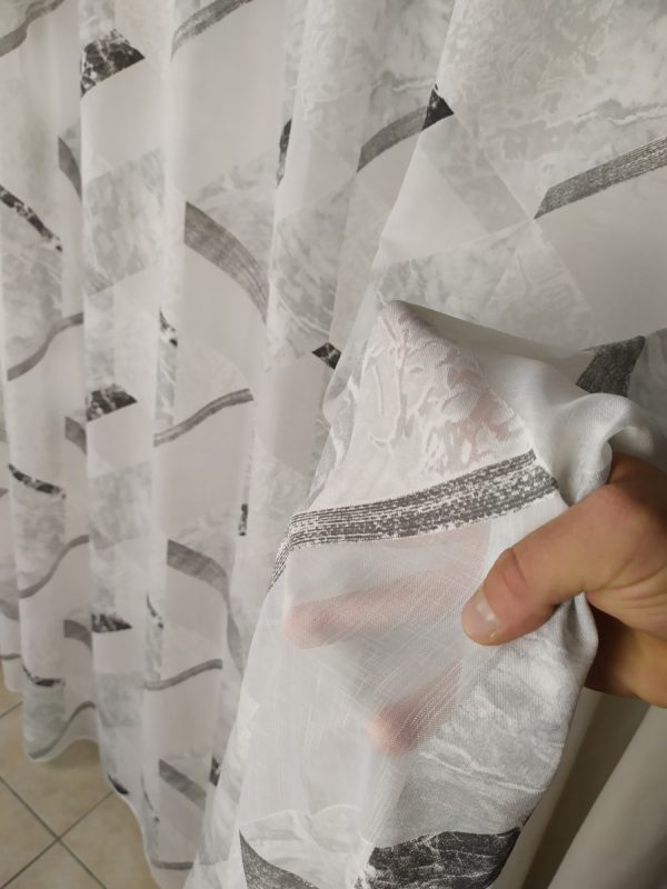 Tenda a Metro in Bouclè Effetto Lino Grigio - immagine 5