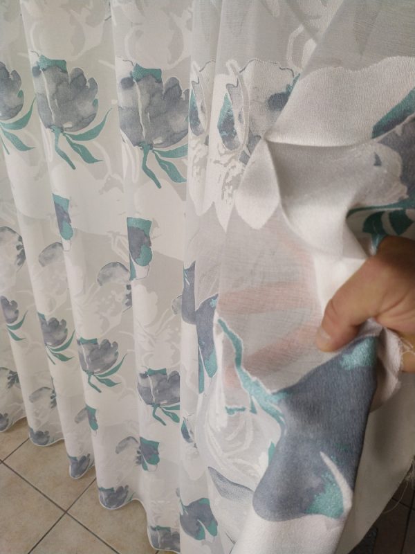 Tenda a Metro in Bouclè Effetto Lino Fiori - immagine 10