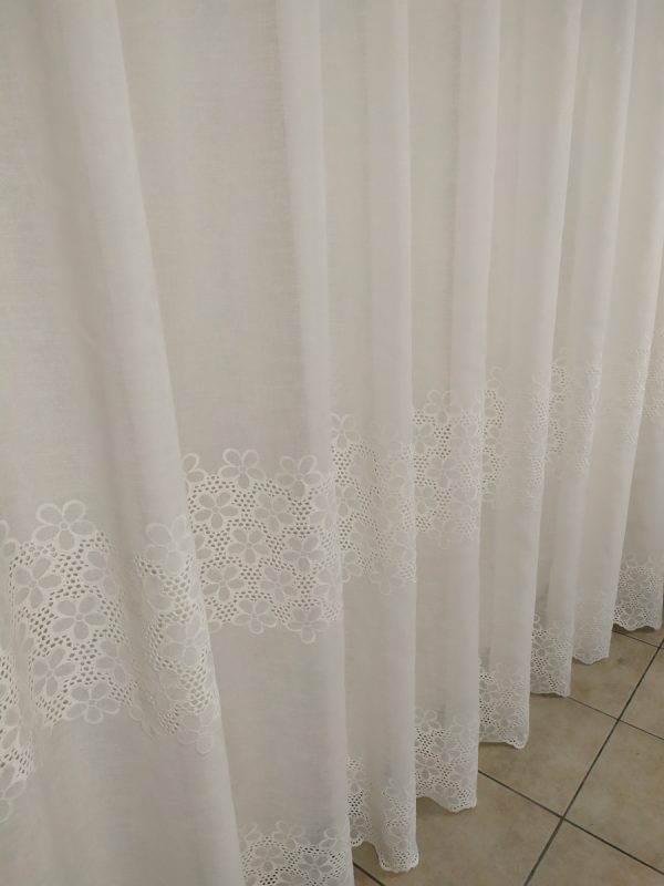 Tenda a Metro in Bouclè Effetto Lino Tortora Panna 320h - immagine 8