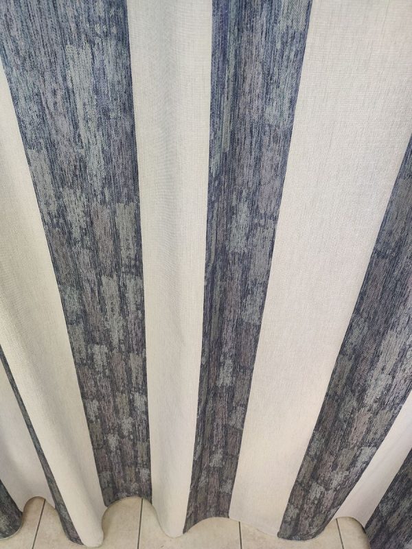 Tenda a Metro in Bouclè Effetto Lino Blu - immagine 11