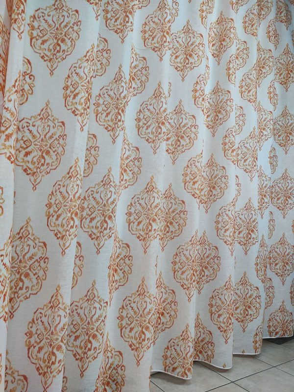 Tenda a Metro in Bouclè Effetto Lino Arancio