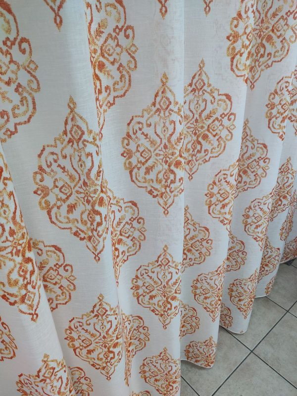 Tenda a Metro in Bouclè Effetto Lino Arancio - immagine 6