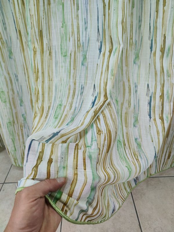 Tenda a Metro in Bouclè Effetto Lino Verde - immagine 4