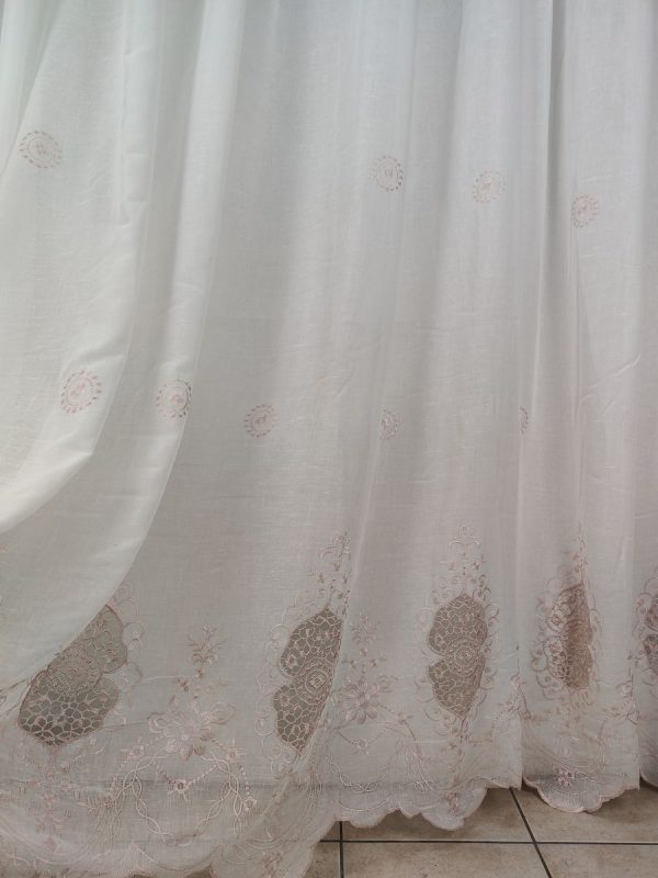 Tenda a Metro in Bouclè Effetto Lino Rosa