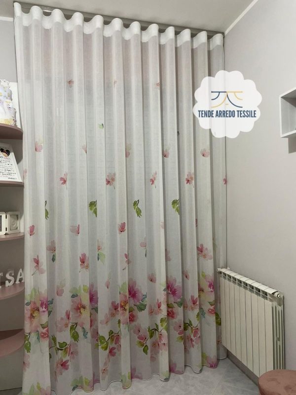 Tenda a Metro in Bouclè Effetto Lino Altezza 315 cm
