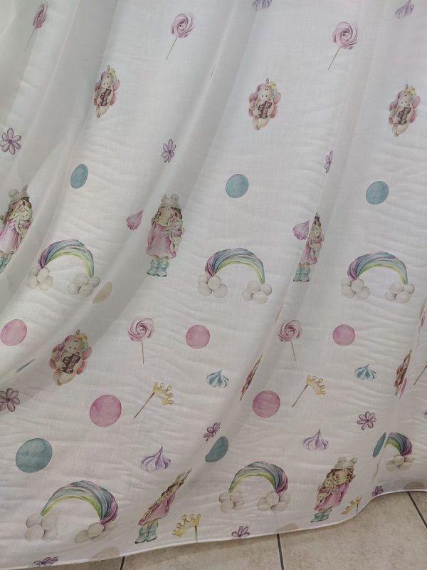 Tenda a Metro in Bouclè Effetto Lino cuore H315 cm - immagine 5