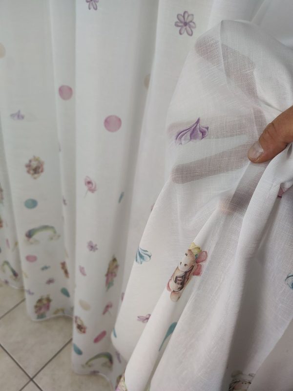 Tenda a Metro in Bouclè Effetto Lino cuore H315 cm - immagine 4