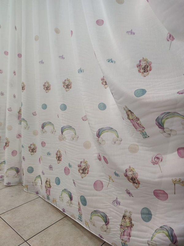 Tenda a Metro in Bouclè Effetto Lino cuore H315 cm - immagine 3