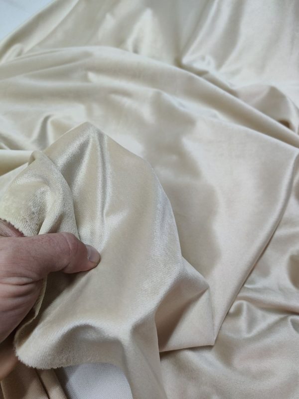Tessuto in Velluto 280 cm Alta Panna - immagine 4