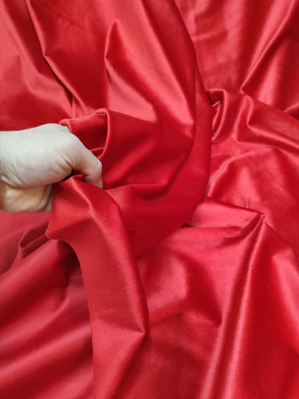 Tessuto in Velluto 280 cm Alta Rosso