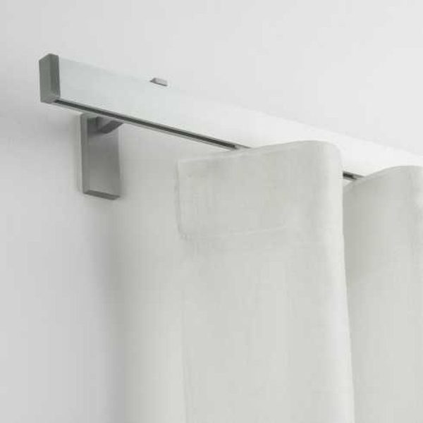 Binario per Tenda in Alluminio Sistema a Onda a Parete Grigio Satinato - immagine 5