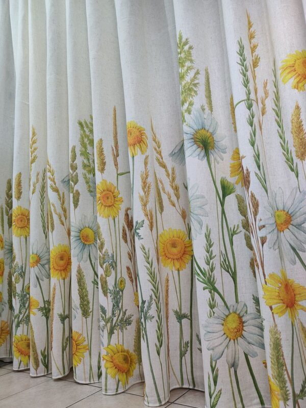 Tenda a Metro in Bouclè Effetto Lino Girasole