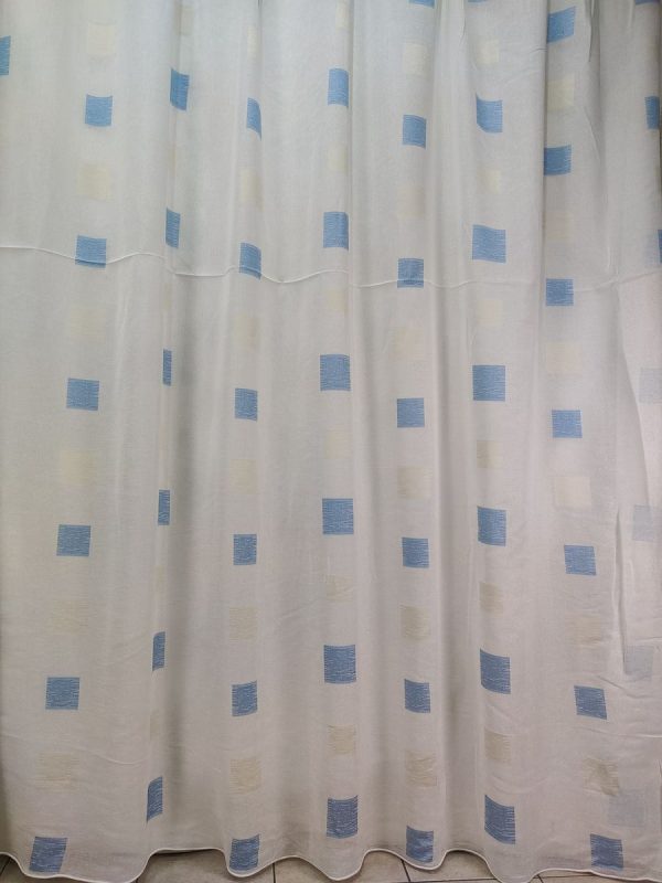 Tenda a Metro in Bouclè Effetto Lino Blu - immagine 13