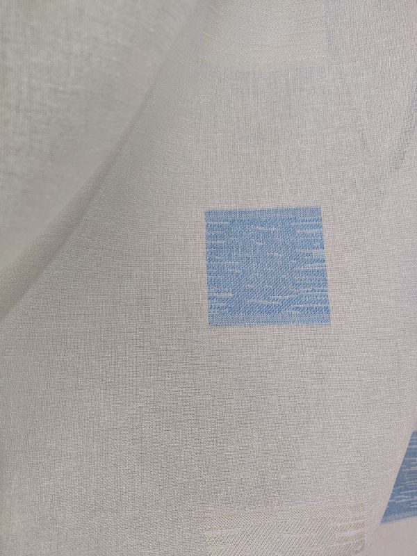 Tenda a Metro in Bouclè Effetto Lino Blu - immagine 8