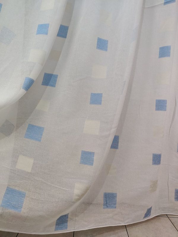 Tenda a Metro in Bouclè Effetto Lino Blu - immagine 6