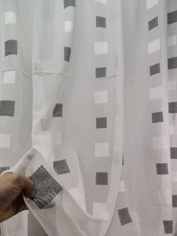 Tenda a Metro in Bouclè Effetto Lino Grigio - immagine 7