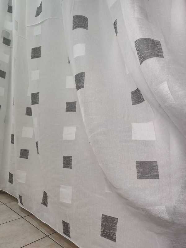 Tenda a Metro in Bouclè Effetto Lino Grigio - immagine 5
