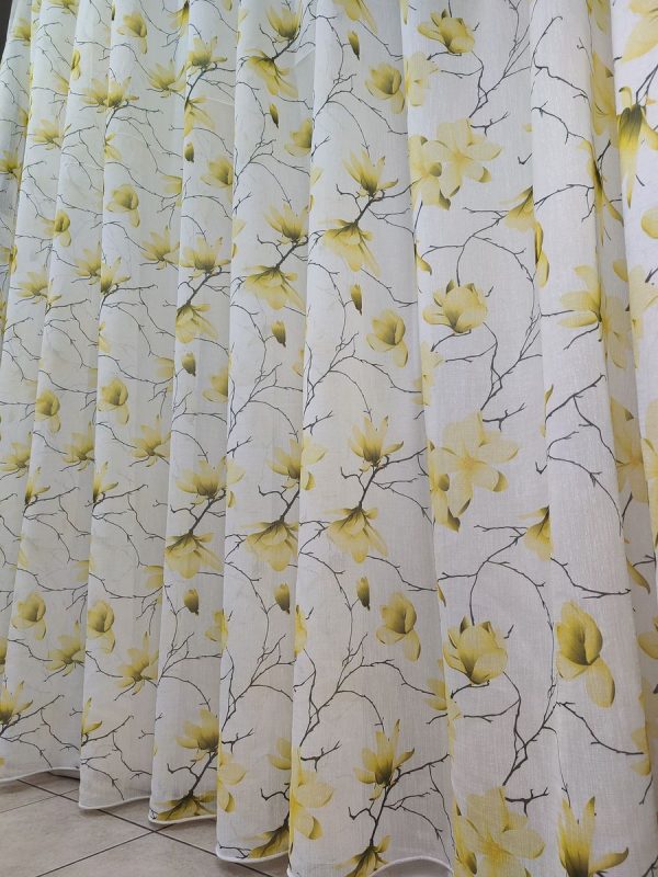 Tenda a Metro in Bouclè Effetto Lino Giallo