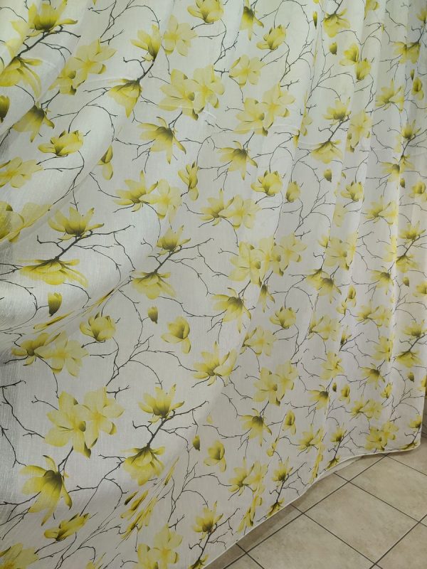 Tenda a Metro in Bouclè Effetto Lino Giallo - immagine 5