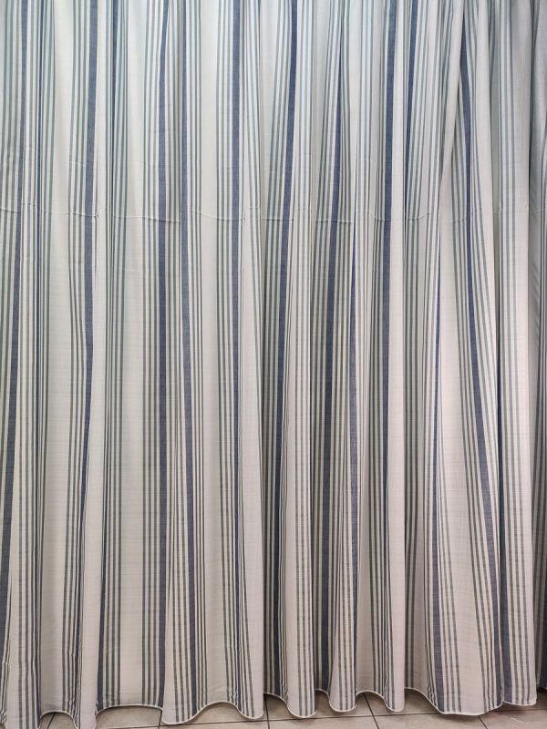 Tenda a Metro in Bouclè Effetto Lino Blu - immagine 11