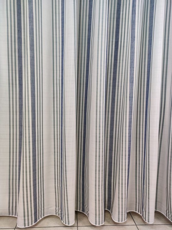 Tenda a Metro in Bouclè Effetto Lino Blu - immagine 12