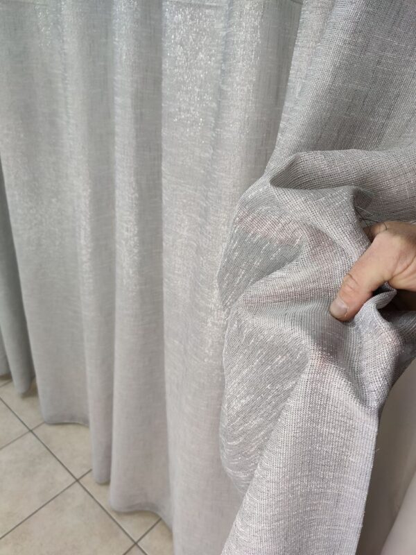 Tenda a Metro in Bouclè unito Laminato argento - immagine 2