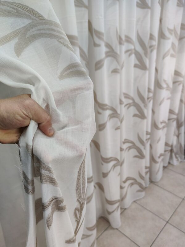 Tenda a Metro in Bouclè Effetto Lino Beige - immagine 4