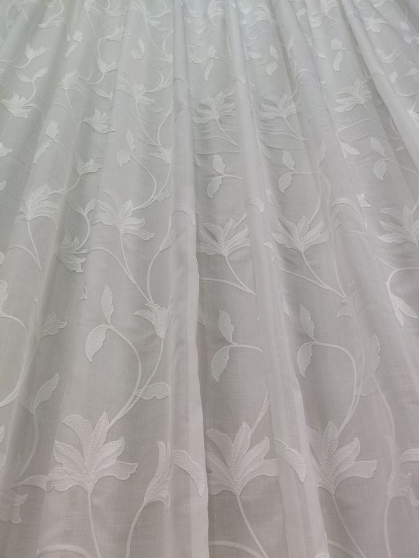 Tenda a Metro in Bouclè Effetto Lino Bianco