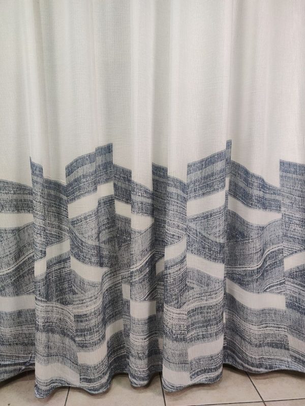 Tenda a Metro in Bouclè Effetto Lino Blu - immagine 15