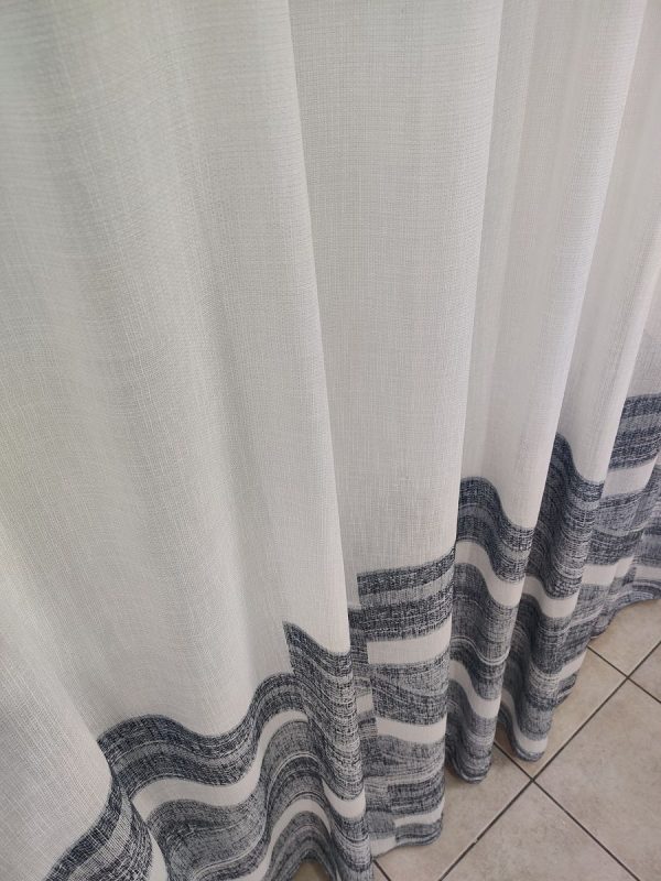 Tenda a Metro in Bouclè Effetto Lino Blu - immagine 8