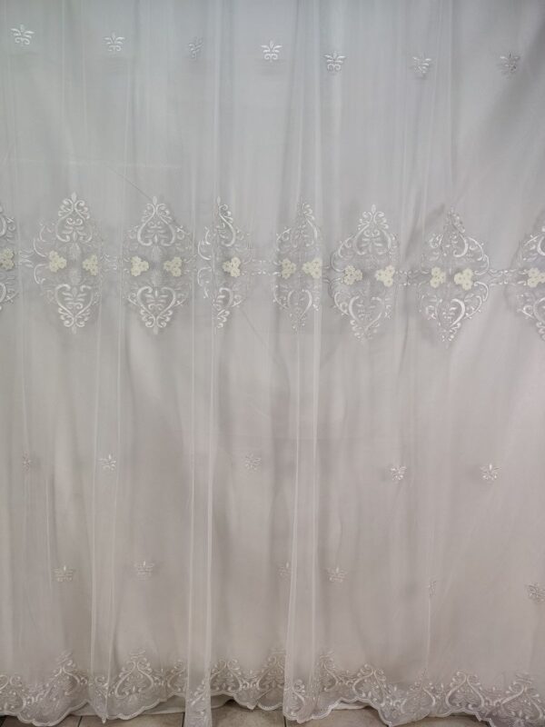 Tenda a Metro in Tulle con Base Orlata Altezza 3 Metri Bianco - immagine 13
