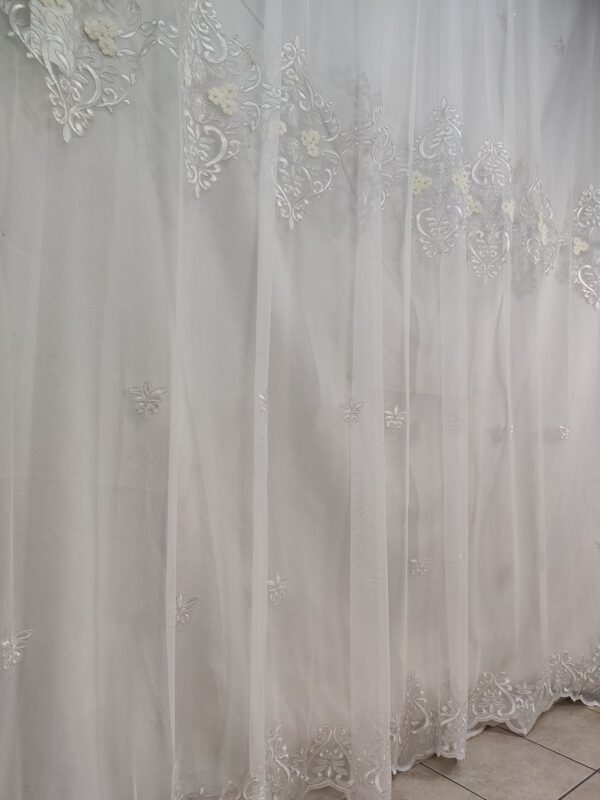 Tenda a Metro in Tulle con Base Orlata Altezza 3 Metri Bianco - immagine 10