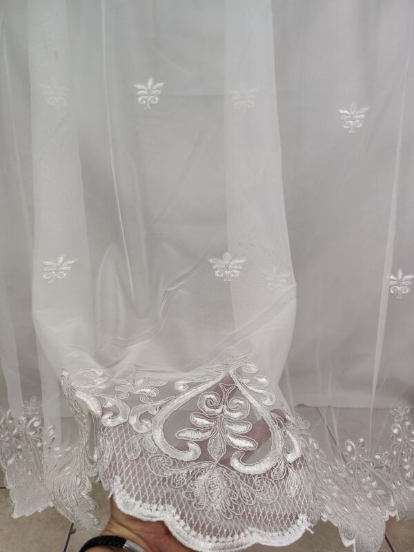 Tenda a Metro in Tulle con Base Orlata Altezza 3 Metri Bianco - immagine 9