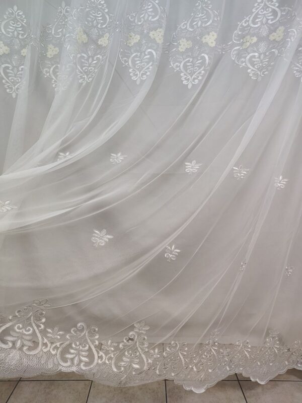 Tenda a Metro in Tulle con Base Orlata Altezza 3 Metri Bianco - immagine 8