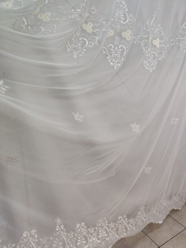 Tenda a Metro in Tulle con Base Orlata Altezza 3 Metri Bianco - immagine 5