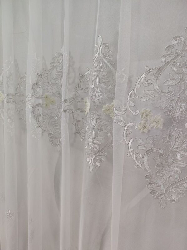 Tenda a Metro in Tulle con Base Orlata Altezza 3 Metri Bianco - immagine 4