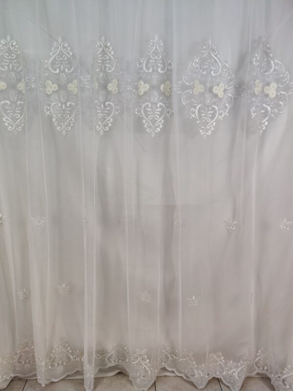 Tenda a Metro in Tulle con Base Orlata Altezza 3 Metri Bianco