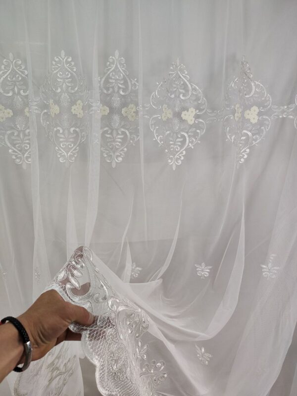 Tenda a Metro in Tulle con Base Orlata Altezza 3 Metri Bianco - immagine 2