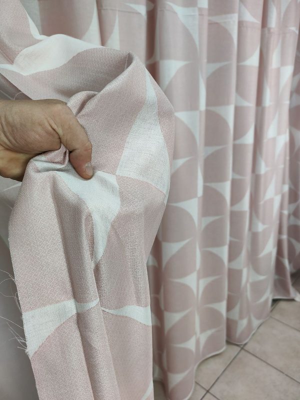 Tenda a Metro in Bouclè Effetto Lino Rosa - immagine 4