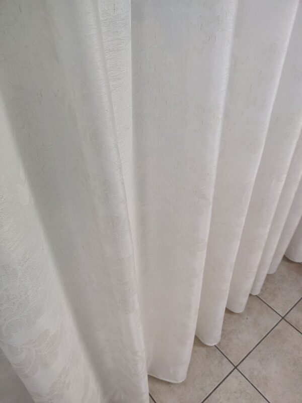 Tenda a Metro in Bouclè Effetto Lino Fiore Bianco - immagine 10
