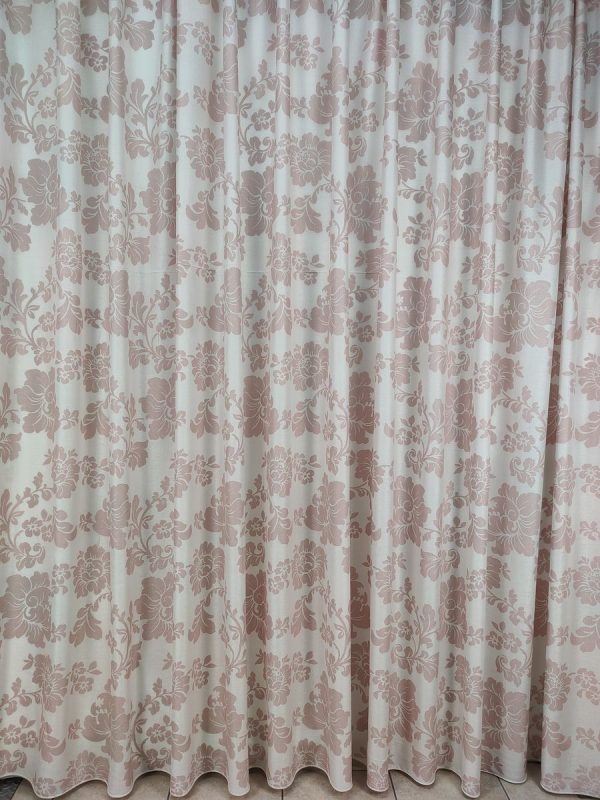 Tenda a Metro in Bouclè Effetto Lino Fiore Rosa